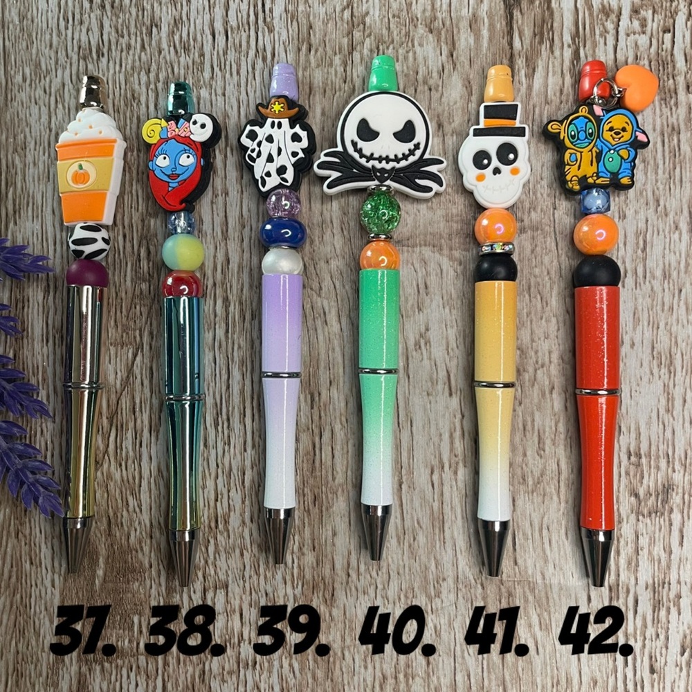 Handcrafted Halloween Pens Beaded Unique Artisan Gifts Office Accessories